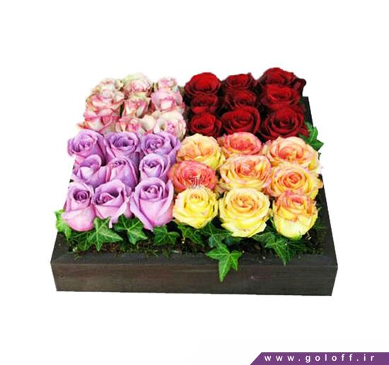 خرید اینترنتی - جعبه گل رز رنگارنگ سابین - Sabin | گل آف